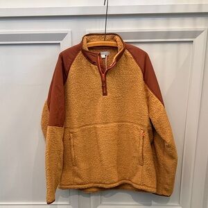Outerknown Men's Zip Up Sweater in Brown and Tan